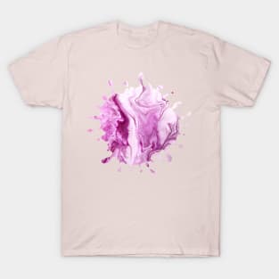 Baby Pink Acrylic Pour Paint Splash T-Shirt